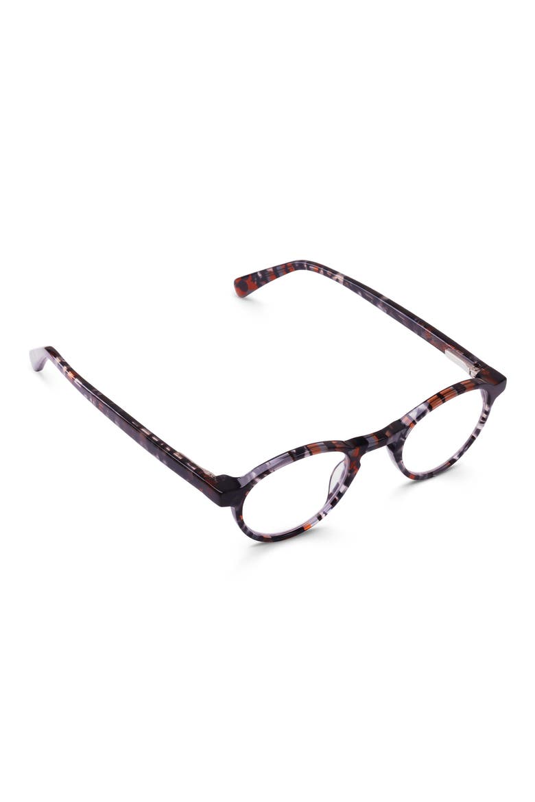 Board Stiff 43mm Round Reading Glasses, Alternate, color, CHARCOAL / HICKORY PATTERN