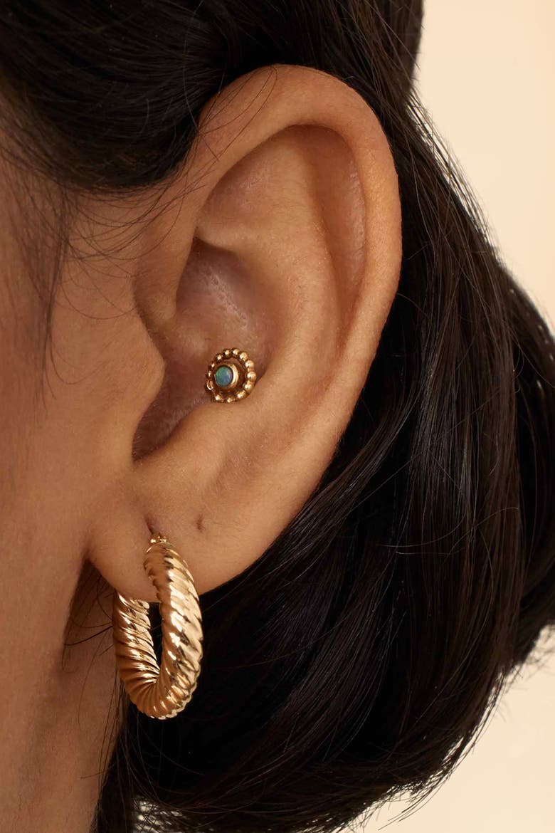 14K Yellow Gold Goddess Bold Hoops, Alternate, color, Yellow Gold