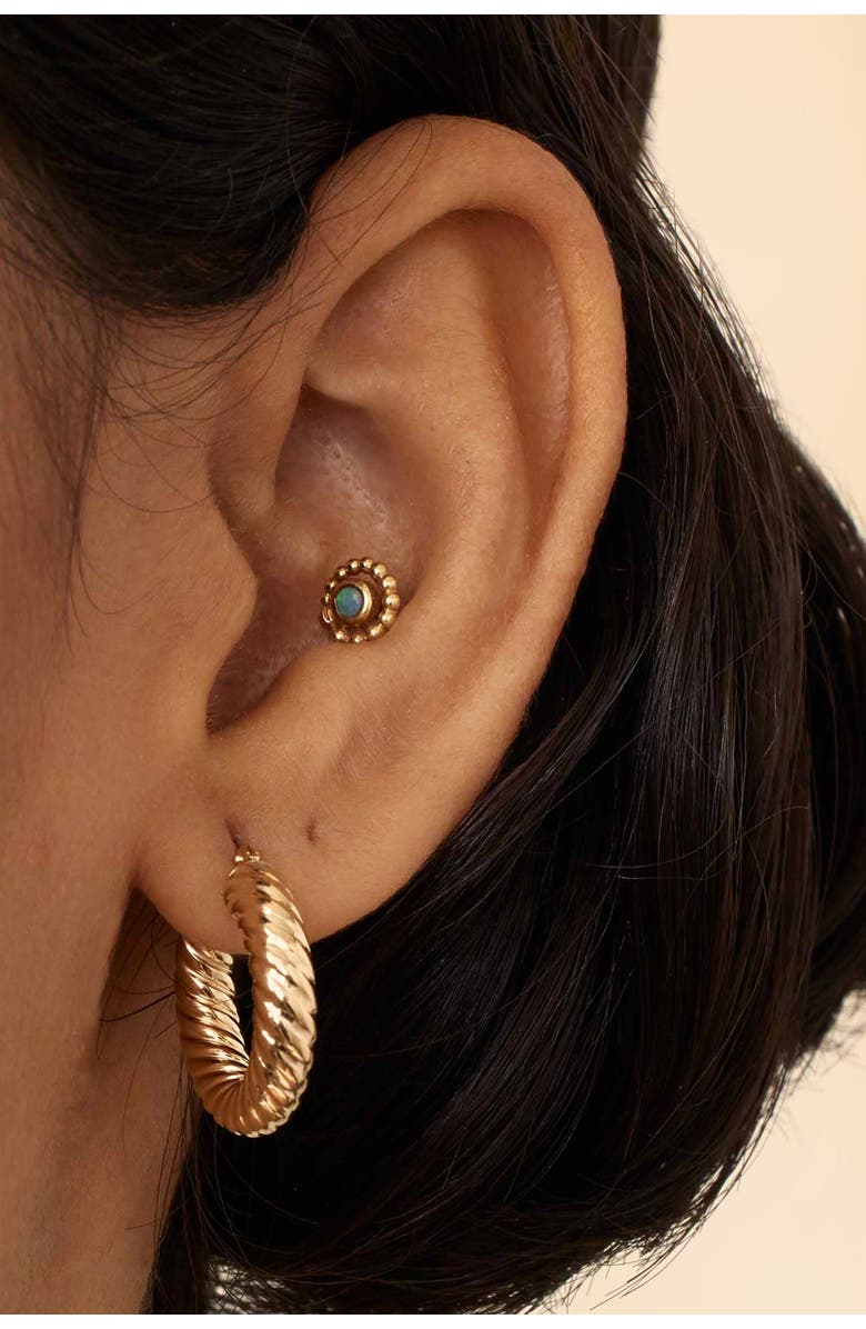 Oradina 14K Yellow Gold Goddess Bold Hoops, Alternate, color, Yellow Gold