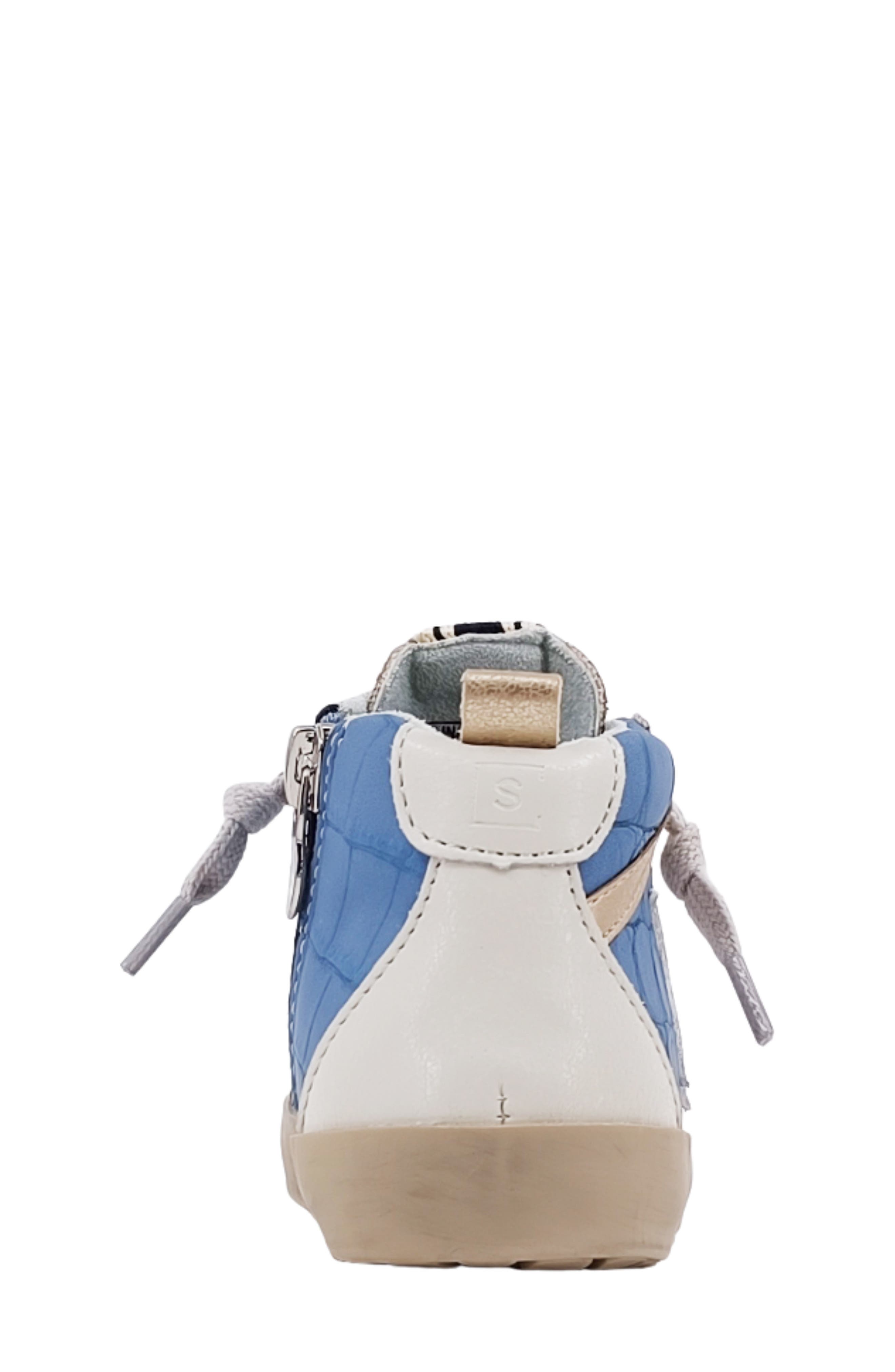 SHUSHOP Kids' Paulina Mid-Top Sneaker, Alternate, color, Blue Croco