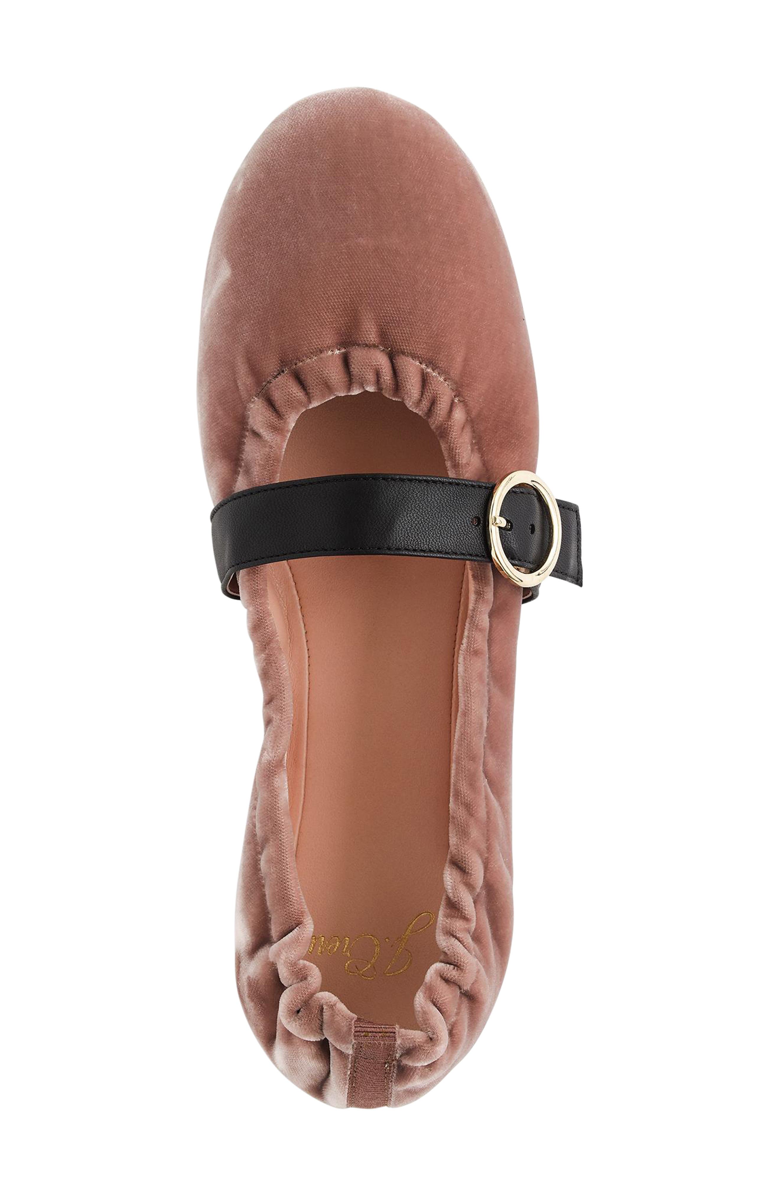J.Crew Velvet Mary Jane Flat, Alternate, color, 