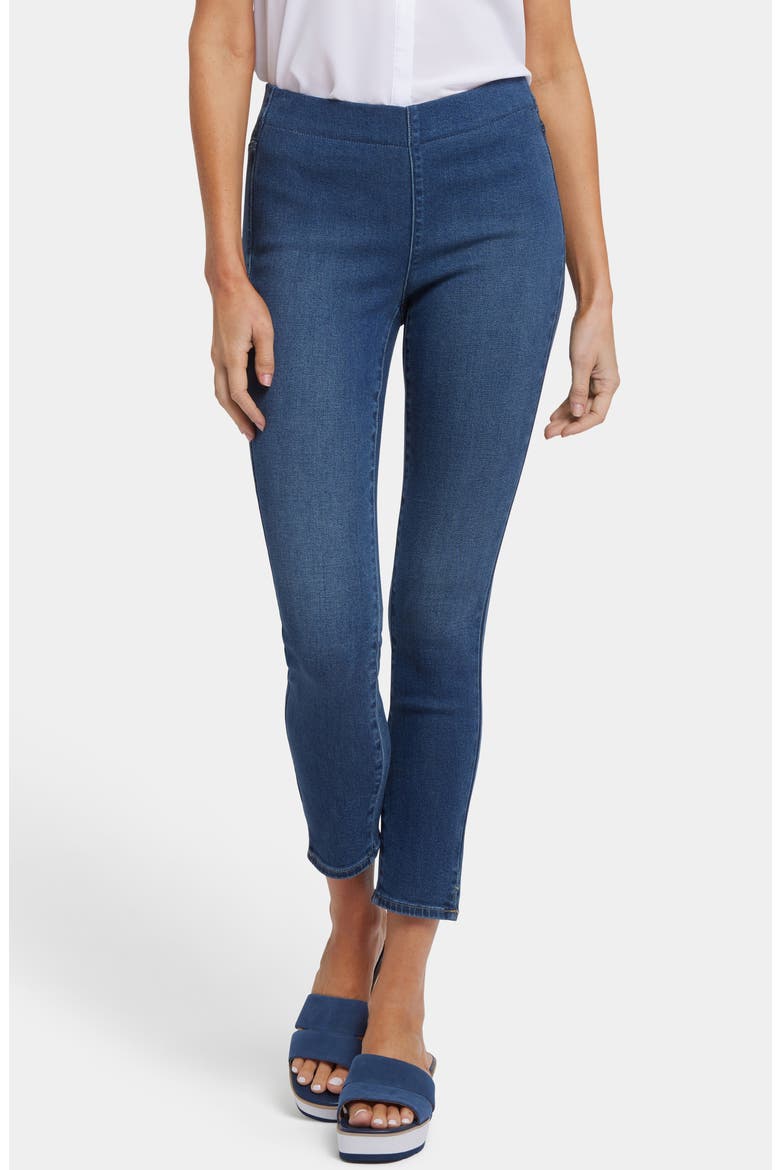 Ankle Slit Pull-On Jeans, Main, color, RIO RAPIDS
