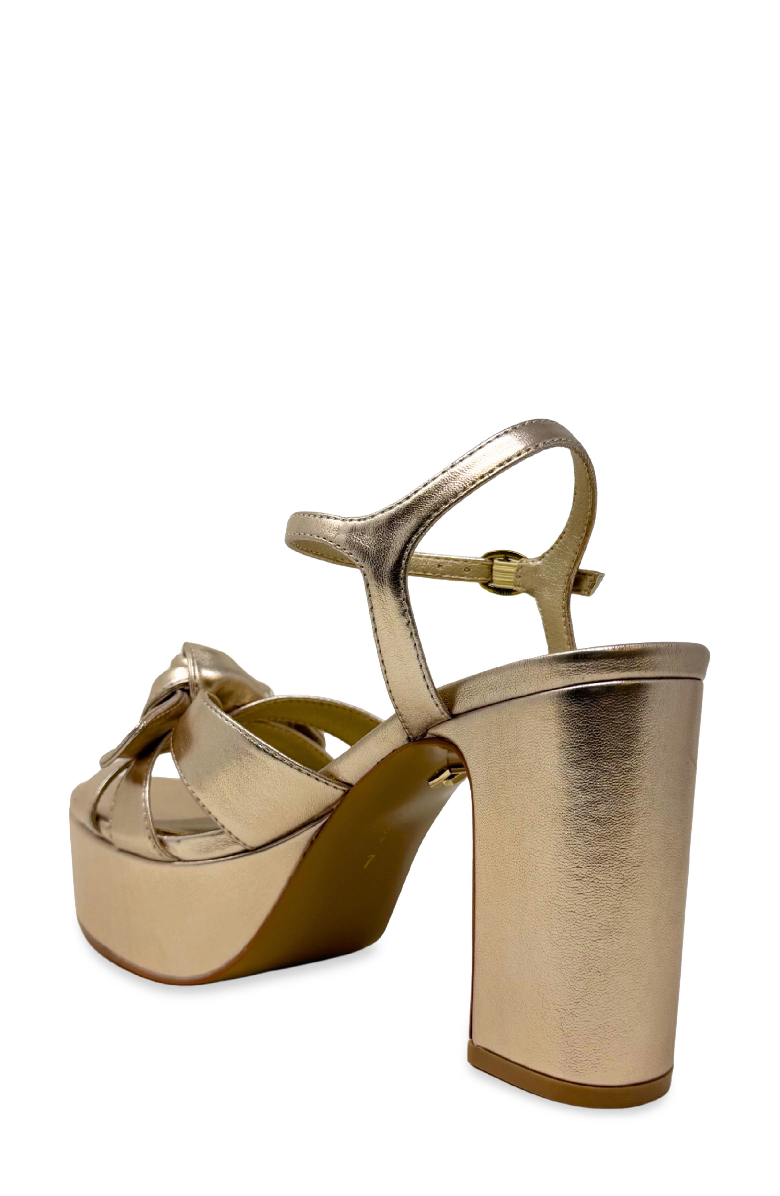 Esmeralda Faux Leather Platform Sandal, Alternate, color, GOLD
