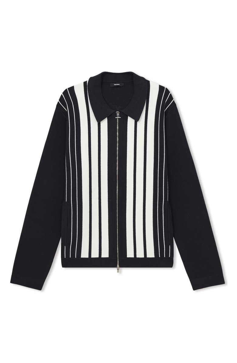 Reiss Ambient Stripe Zip Cardigan, Alternate, color,