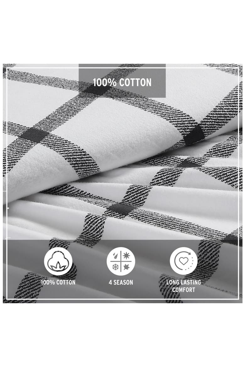 Bunkhouse Plaid Cotton Flannel Sheet Set, Alternate, color, DARK GREY