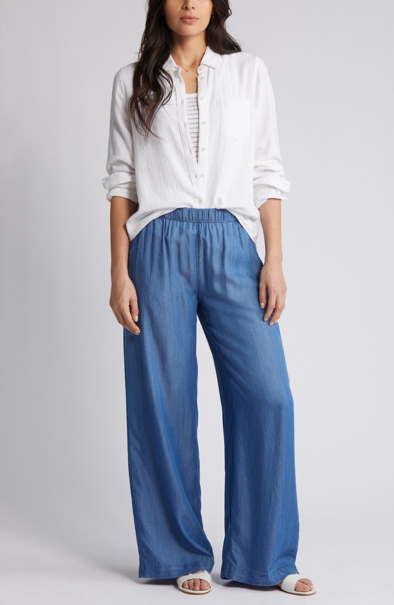 Caslon<sup>®</sup> Casual Gauze Button-Up Shirt, Main, color, 