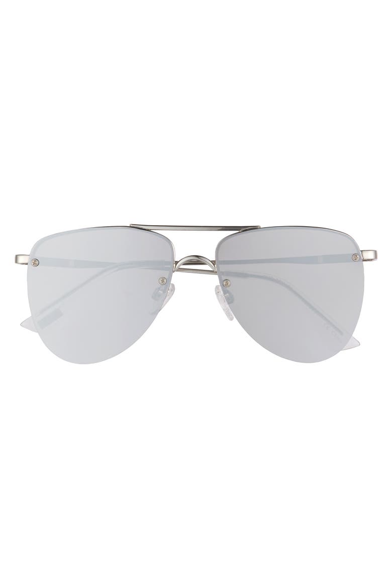 The Prince 57mm Aviator Sunglasses, Alternate, color, SILVER