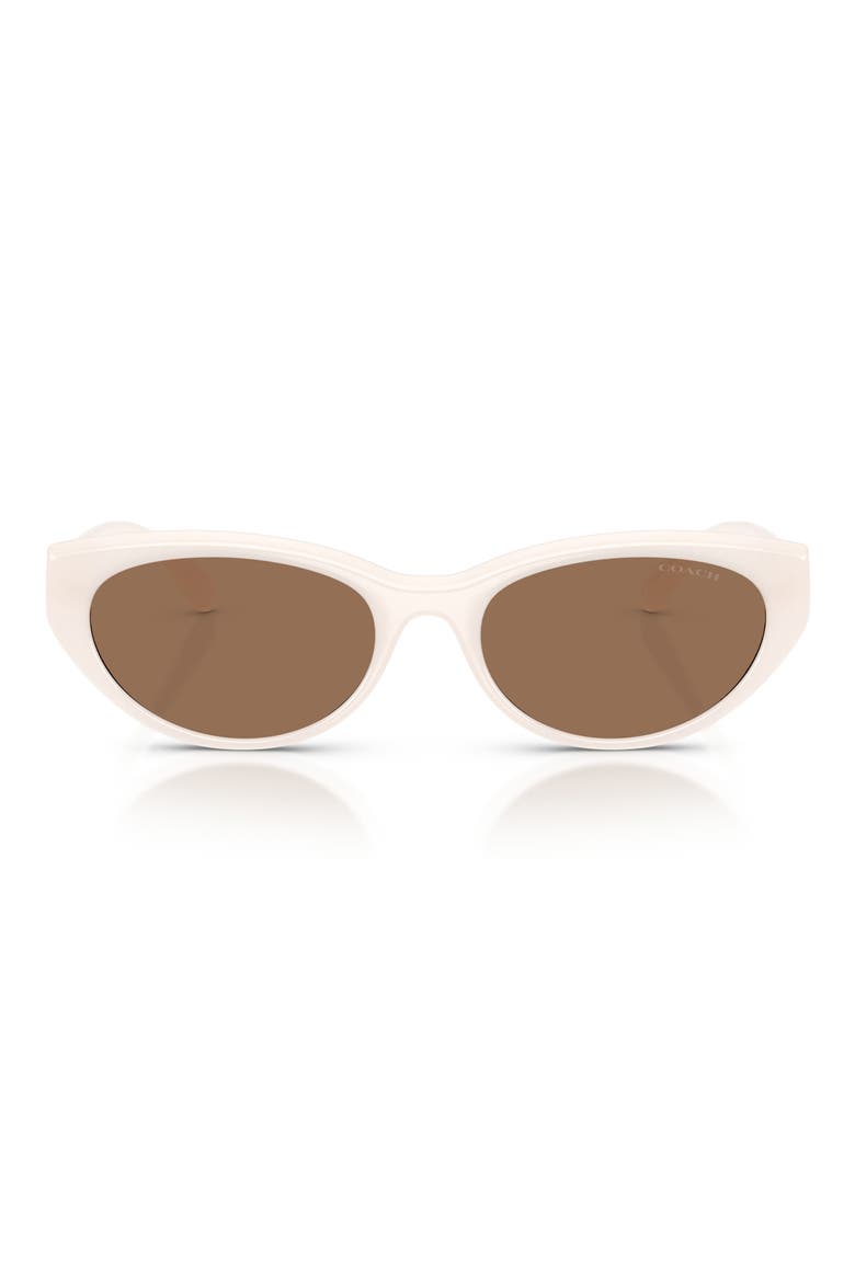 55mm Pillow Sunglasses, Main, color, MILKY CLOUD / BROWN SOLID