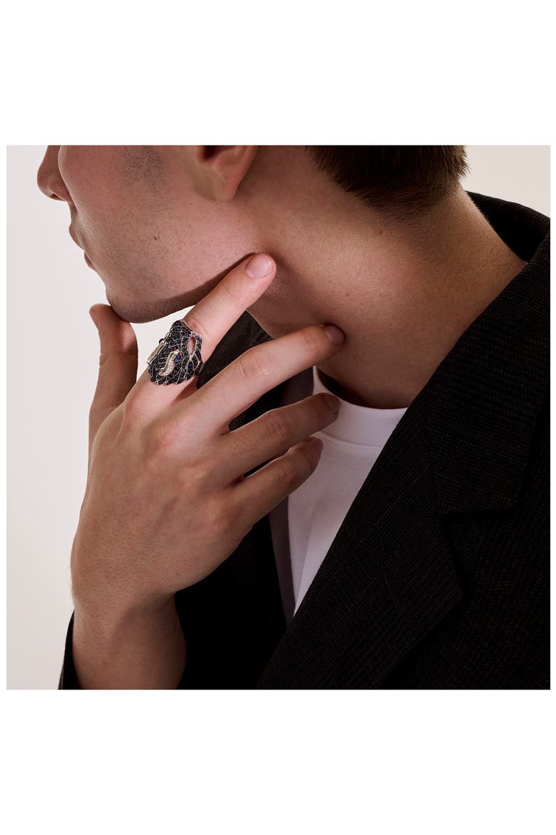 Naga Sapphire Ring, Alternate, color, BLACK