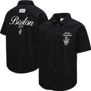 Mitchell & Ness Men's Mitchell & Ness Black Boston Celtics Hardwood Classics Camp Shirt