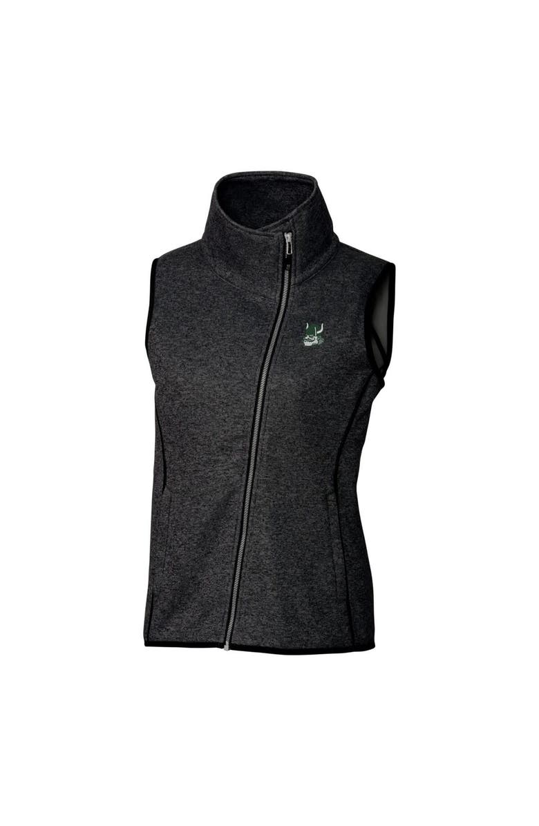 Cutter & Buck Women's Cutter & Buck Heather Charcoal Portland State Vikings Mainsail Sweater-Knit Full-Zip Vest, Alternate, color, 