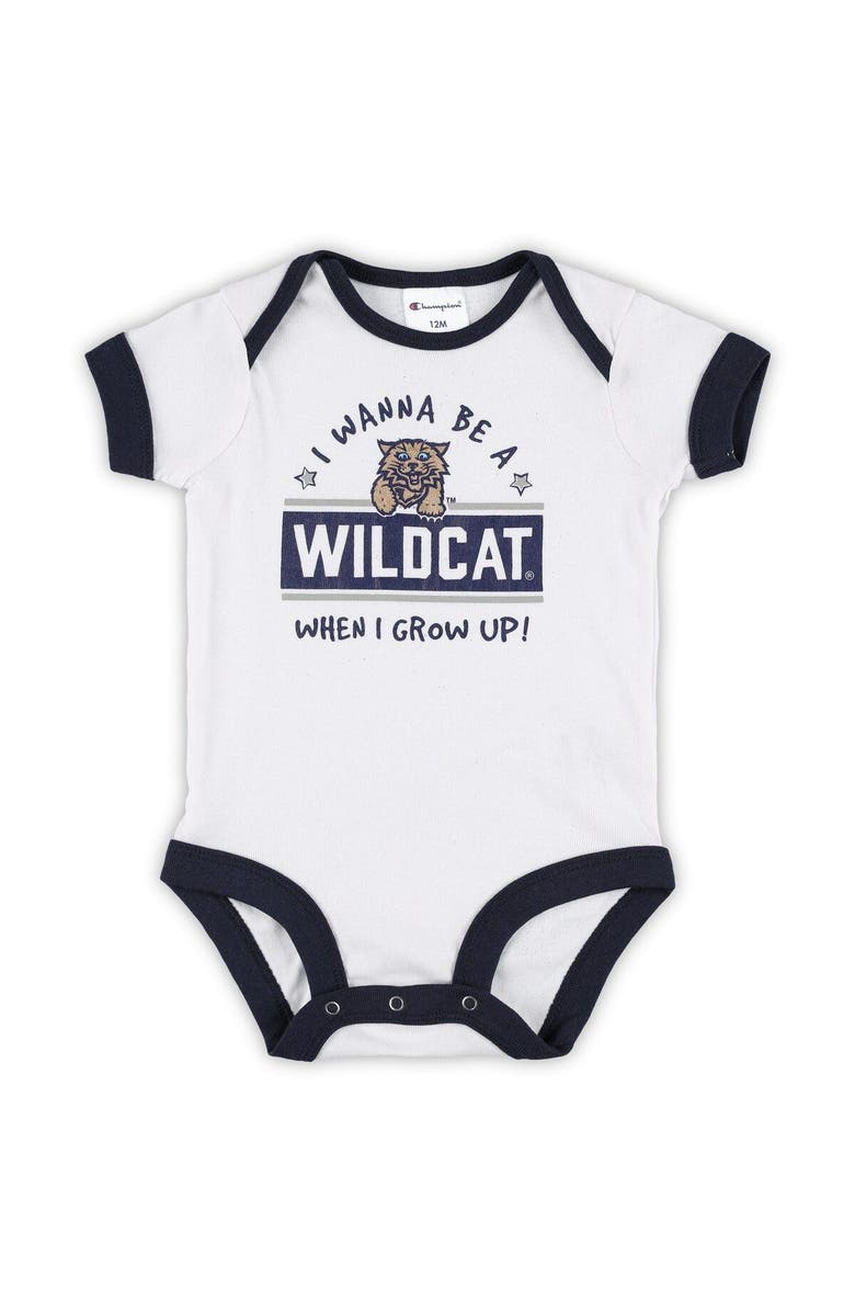 Champion Infant Champion Navy/Heather Gray Villanova Wildcats I Wanna Be Three-Pack Bodysuit Set, Alternate, color, 
