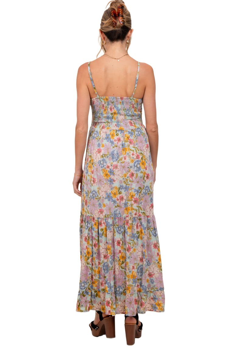 Floral Twist Front Cutout Maxi Dress, Alternate, color, Mint Green