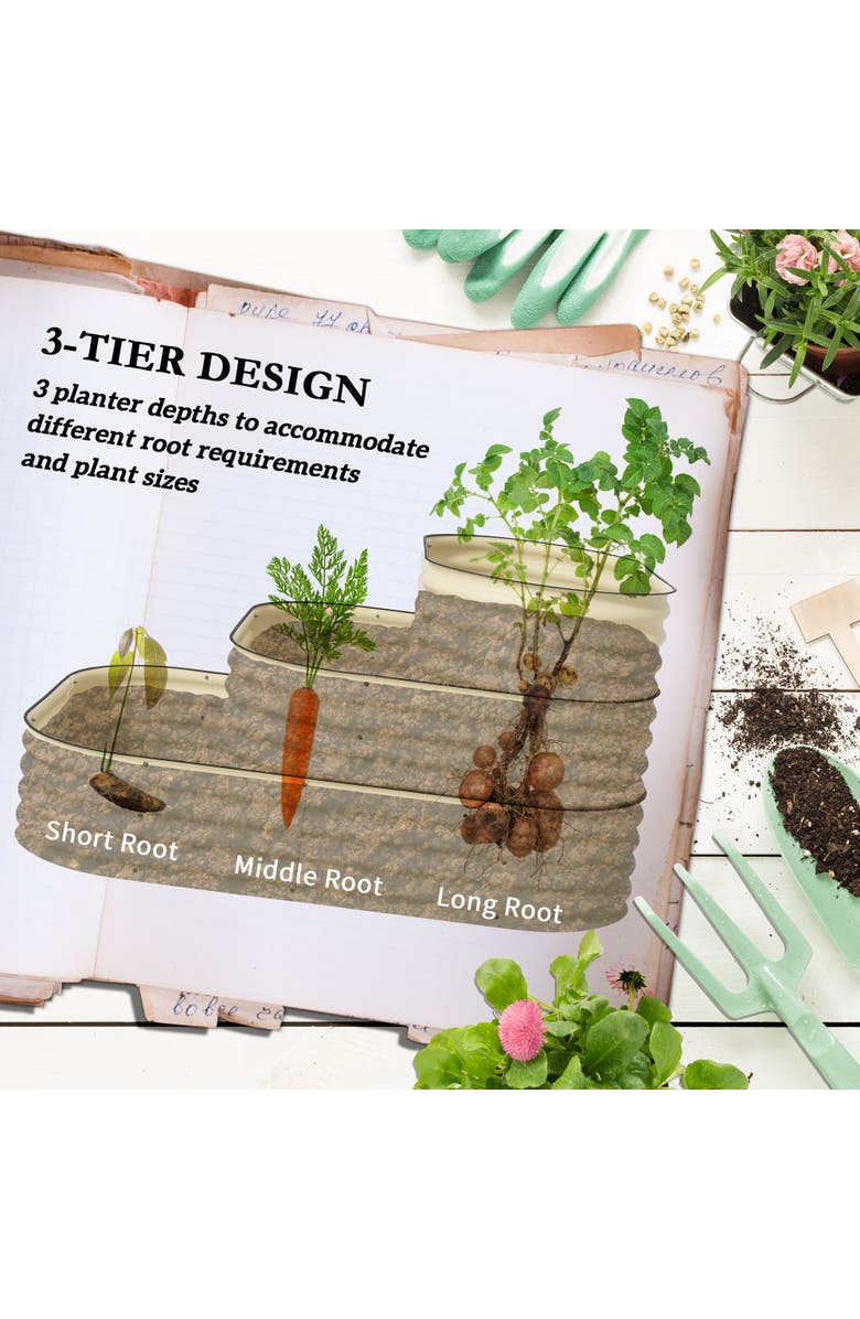 Outsunny Patio Garden Bed, Alternate, color, Cream White