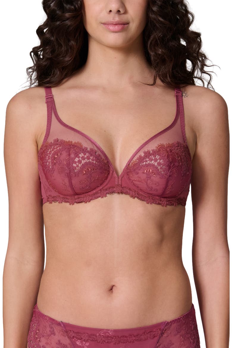 Wish Underwire Plunge Bra, Main, color, SANTAL PINK