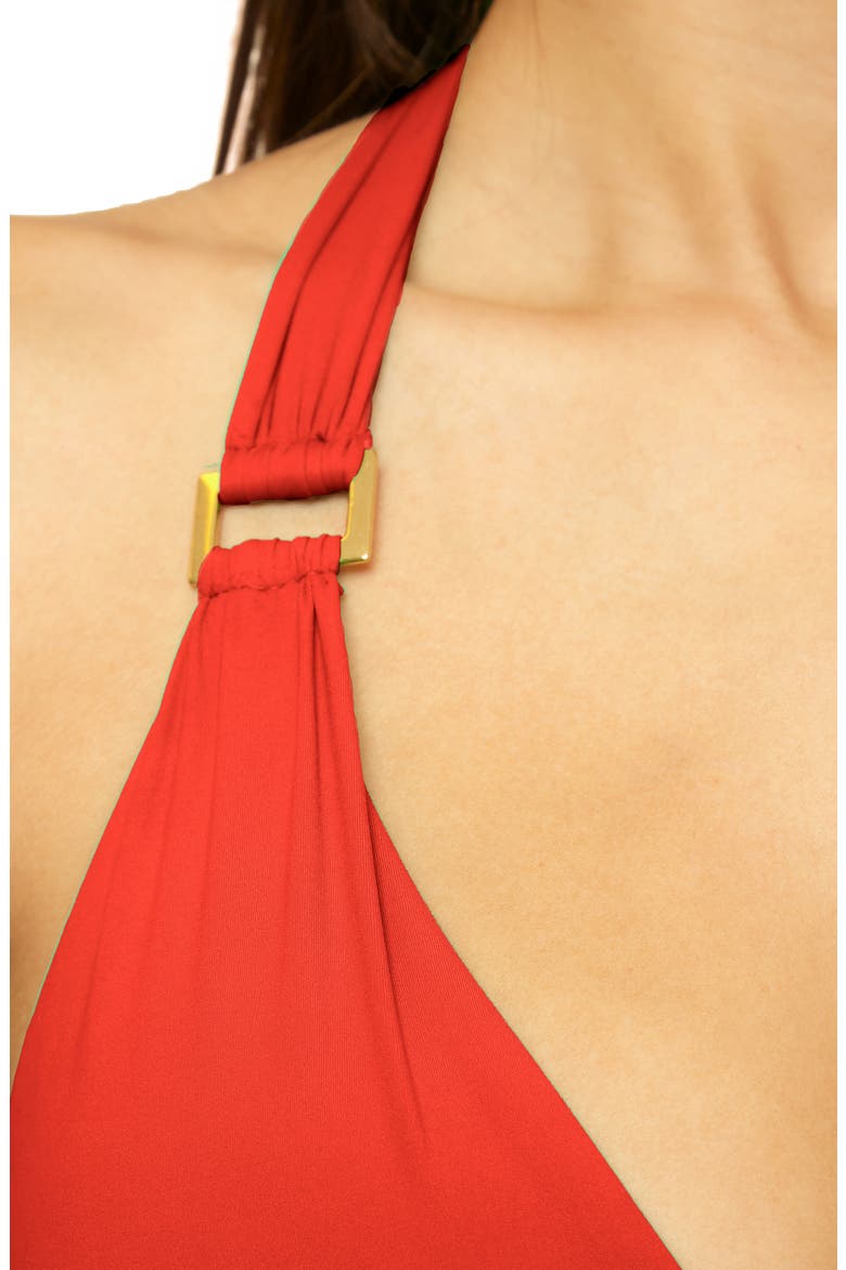 Sun Goddess Halter Bikini Top, Alternate, color, RED