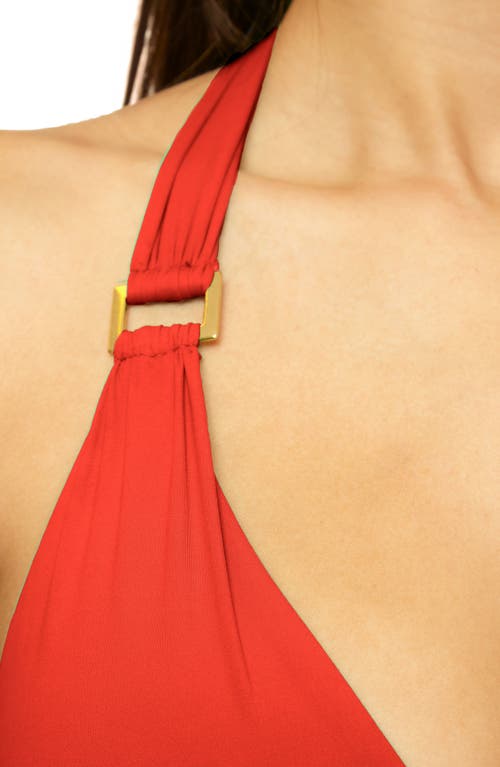 Soluna Sun Goddess Halter Bikini Top In Red