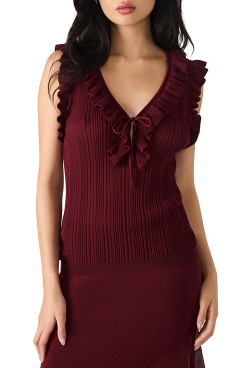 Nataly Ruffle Neck Sleeveless Sweater