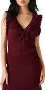 Steve Madden Nataly Ruffle Neck Sleeveless Sweater