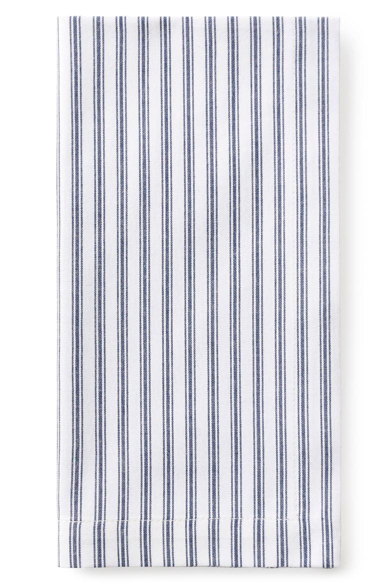 Set of 4 French Ticking Cotton Napins, Main, color, NAVY