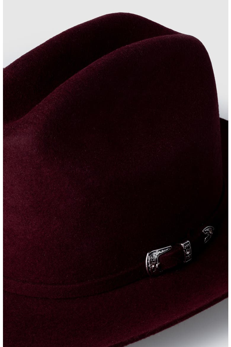 Bourbon Cowboy Hat, Alternate, color, Burgundy
