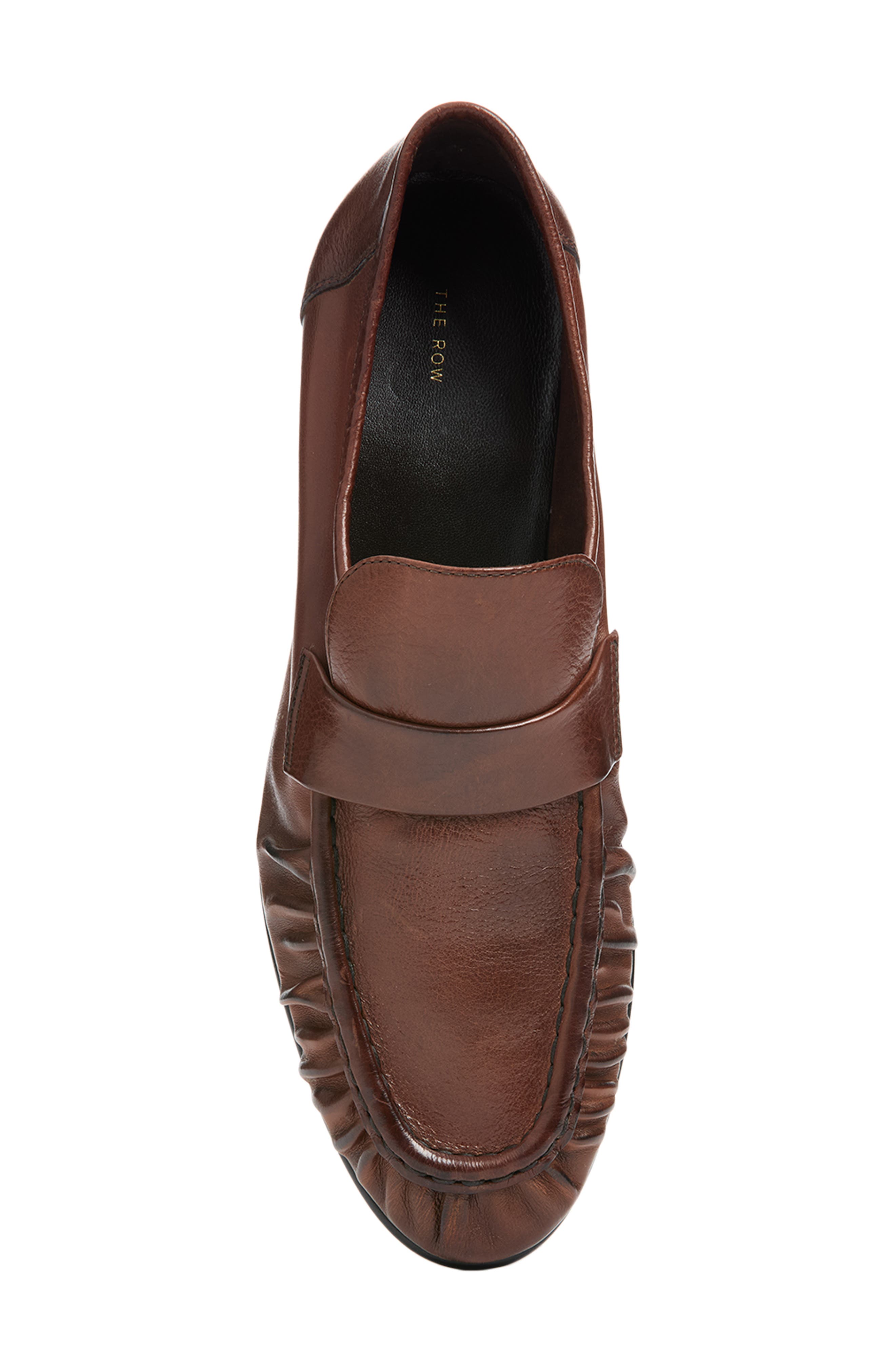Leather Grained Soft Loafer, Alternate, color, CHESTNUT