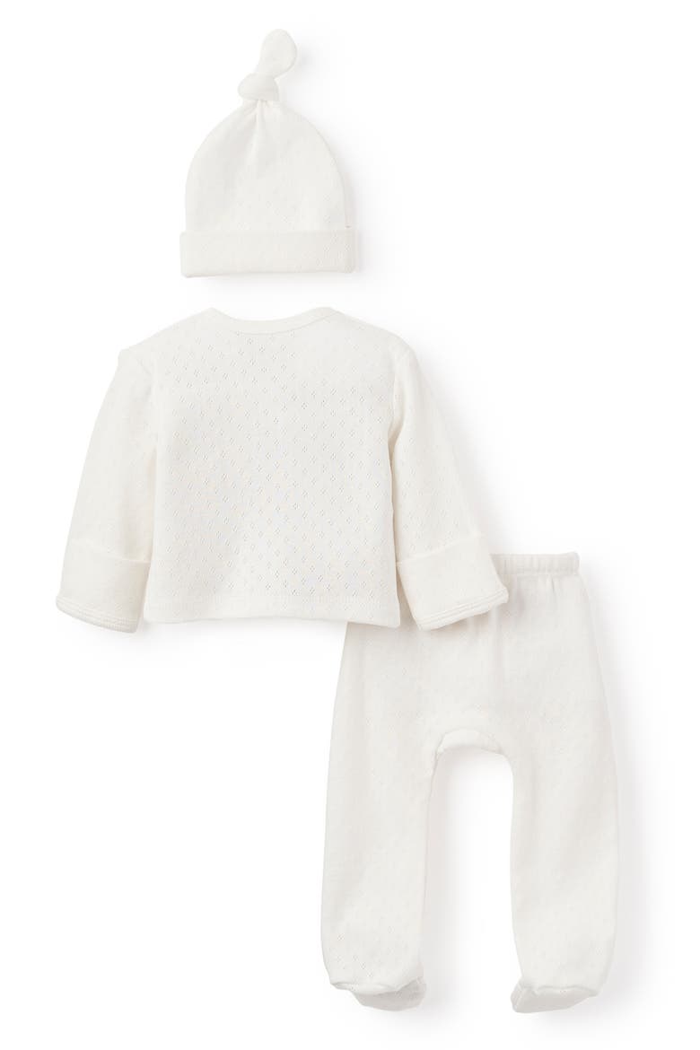Preemie Organic Cotton Hat, Top & Pants Set, Alternate, color, WHITE