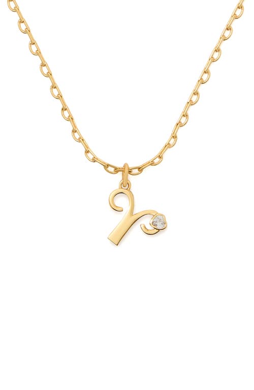 Kate Spade New York mini zodiac pendant necklace in Clear/Gold Aries 