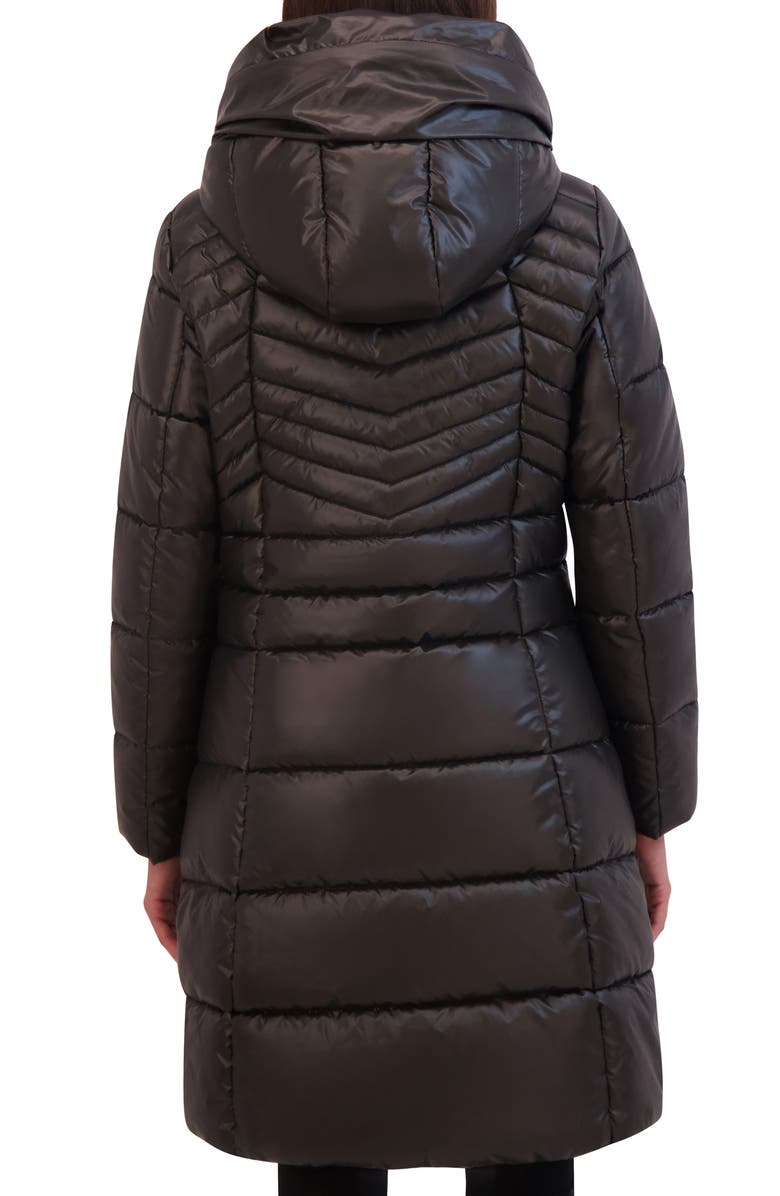 Kenneth Cole New York Soft Cire Funnel Neck Puffer Coat, Alternate, color, 