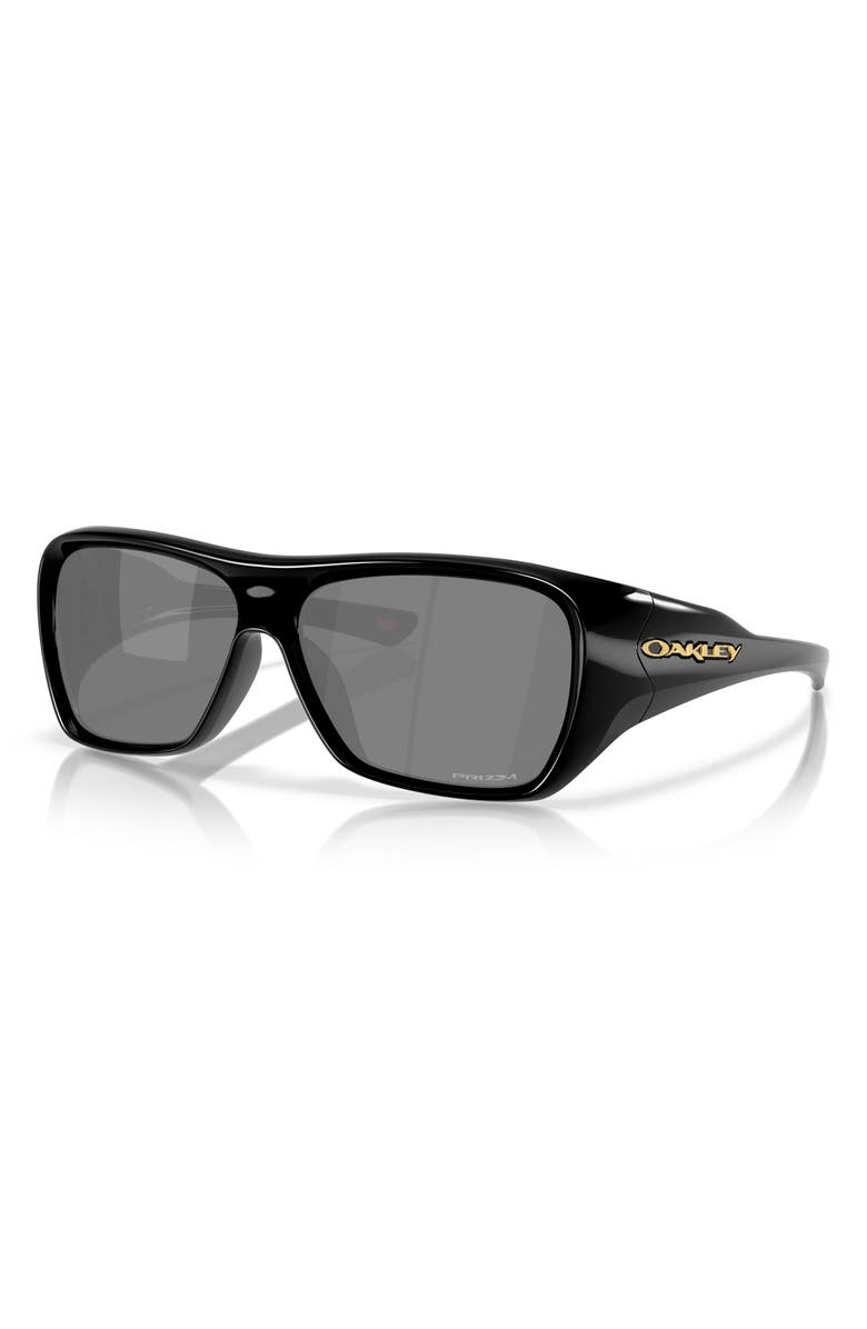 Oakley 60mm Prizm<sup>™</sup> Rectangular Sunglasses, Alternate, color, Shiny Black