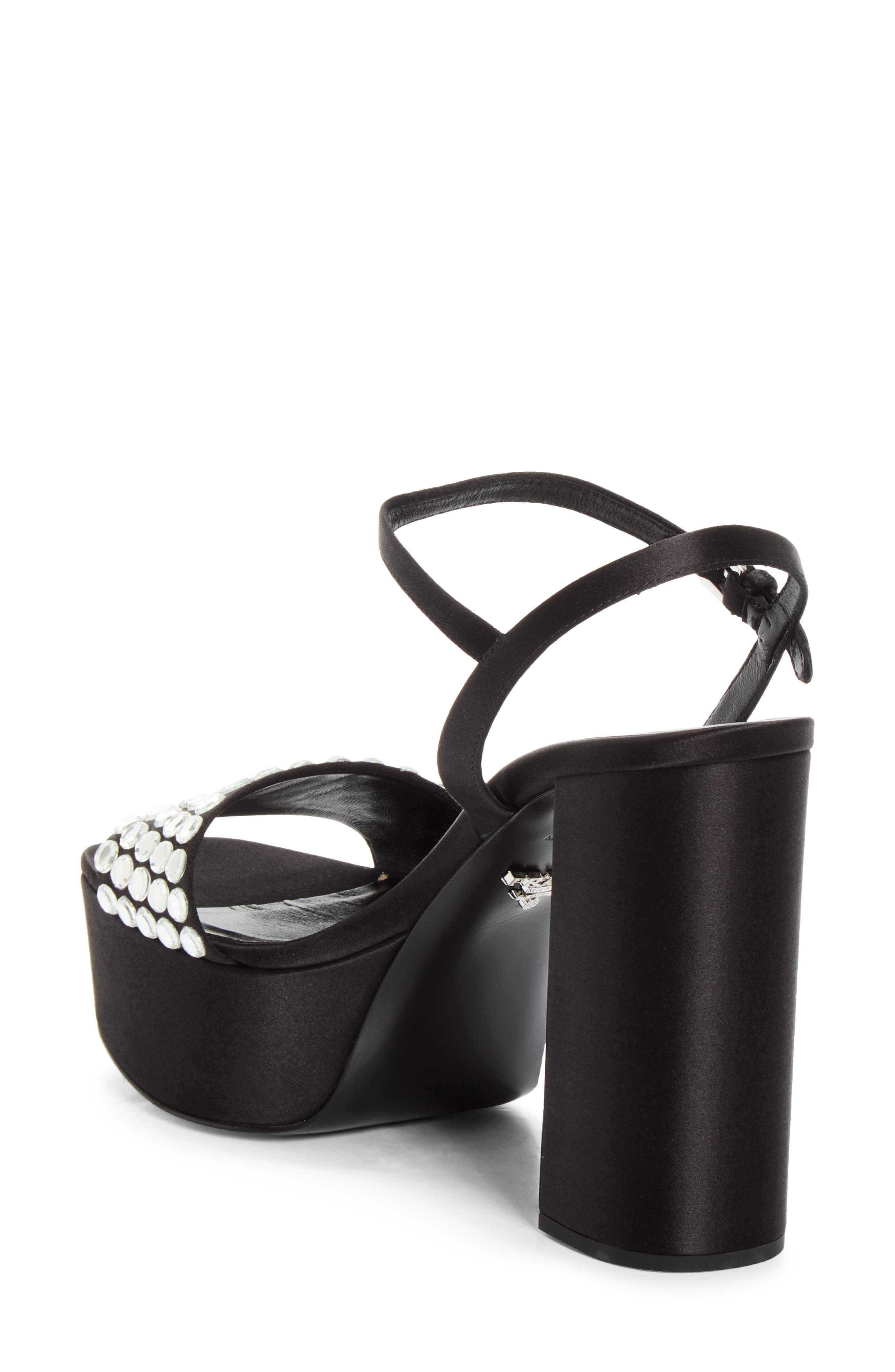 Crystal Platform Sandal, Alternate, color, NERO