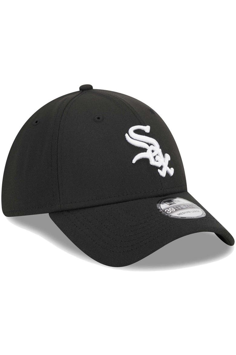 Men's New Era Black Chicago White Sox Logo 39THIRTY Flex Hat, Alternate, color, Black