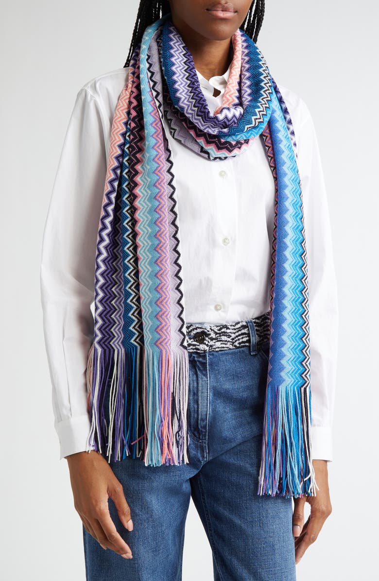 Missoni Wool Blend Fringe Scarf, Alternate, color, 