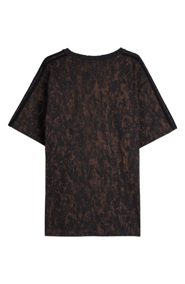 Adidas x Song For the Mute Gender Inclusive ADI006 Distressed Embroidered Logo T-Shirt, Alternate, color, Black/ Wild Brown