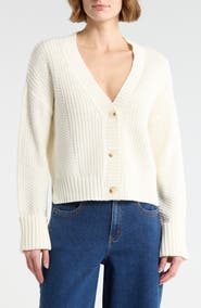 Vigoss Textured V-Neck Cardigan