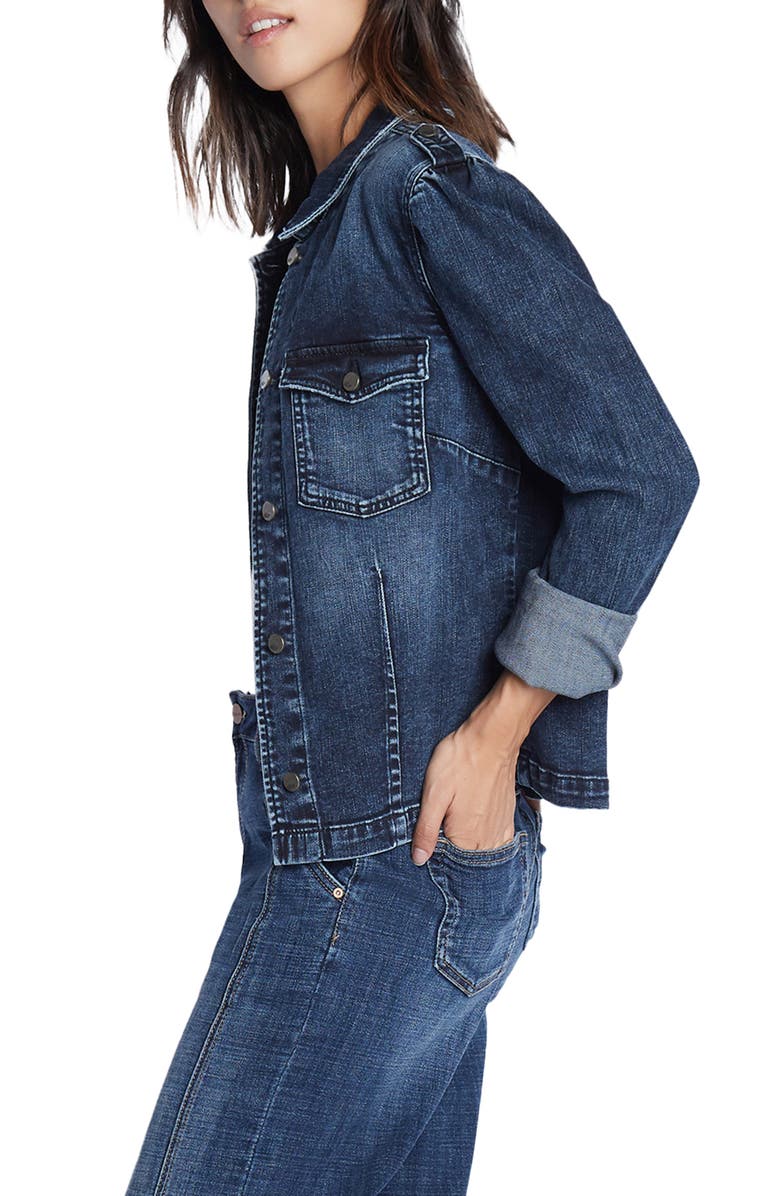 Wash Lab Denim Puff Shoulder Cuff Denim Jacket, Alternate, color, 