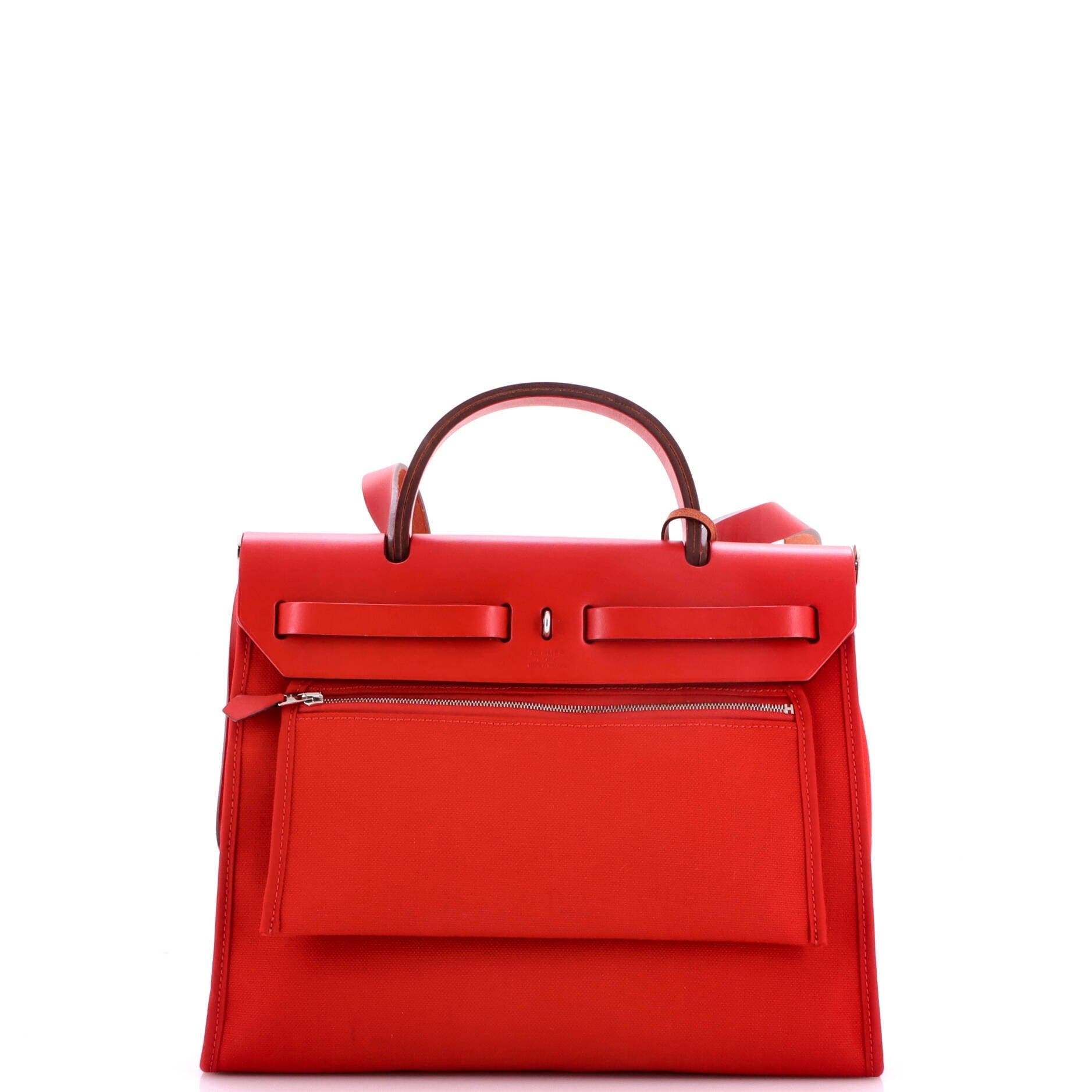 Herbag Zip Leather and Toile 31, Alternate, color, Red