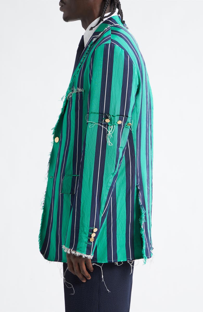 Thom Browne Unconstructed Silk & Cotton Sport Coat, Alternate, color, Green