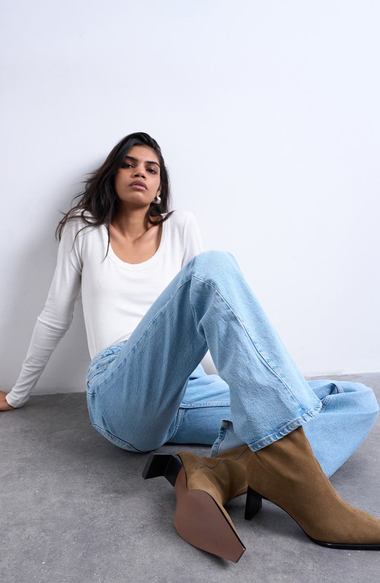 Topshop Pippa High Waist Flare Leg Jeans, Alternate, color, 