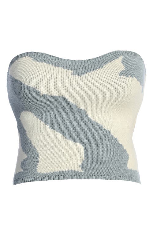 Jluxlabel Tropic Oasis Strapless Knit Top In Blue