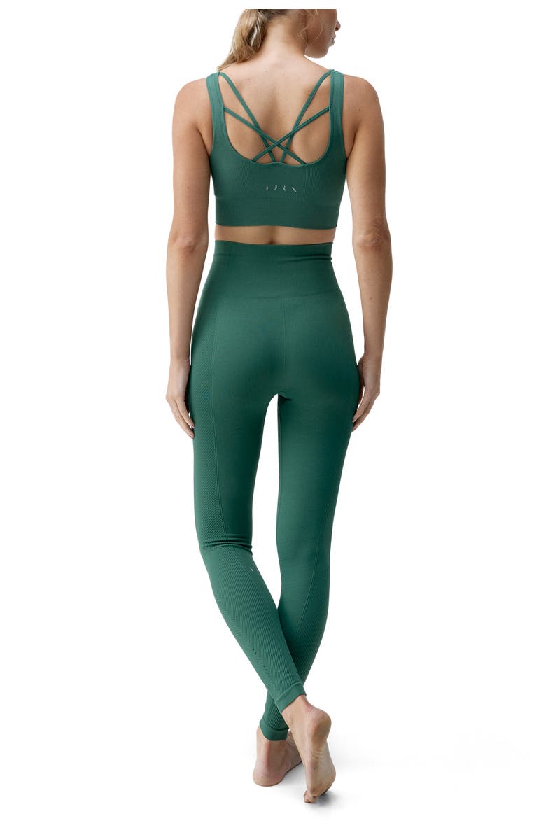 Born Living Yoga Naisha Medium Support Seamless Sport Top, Alternate, color, Moss