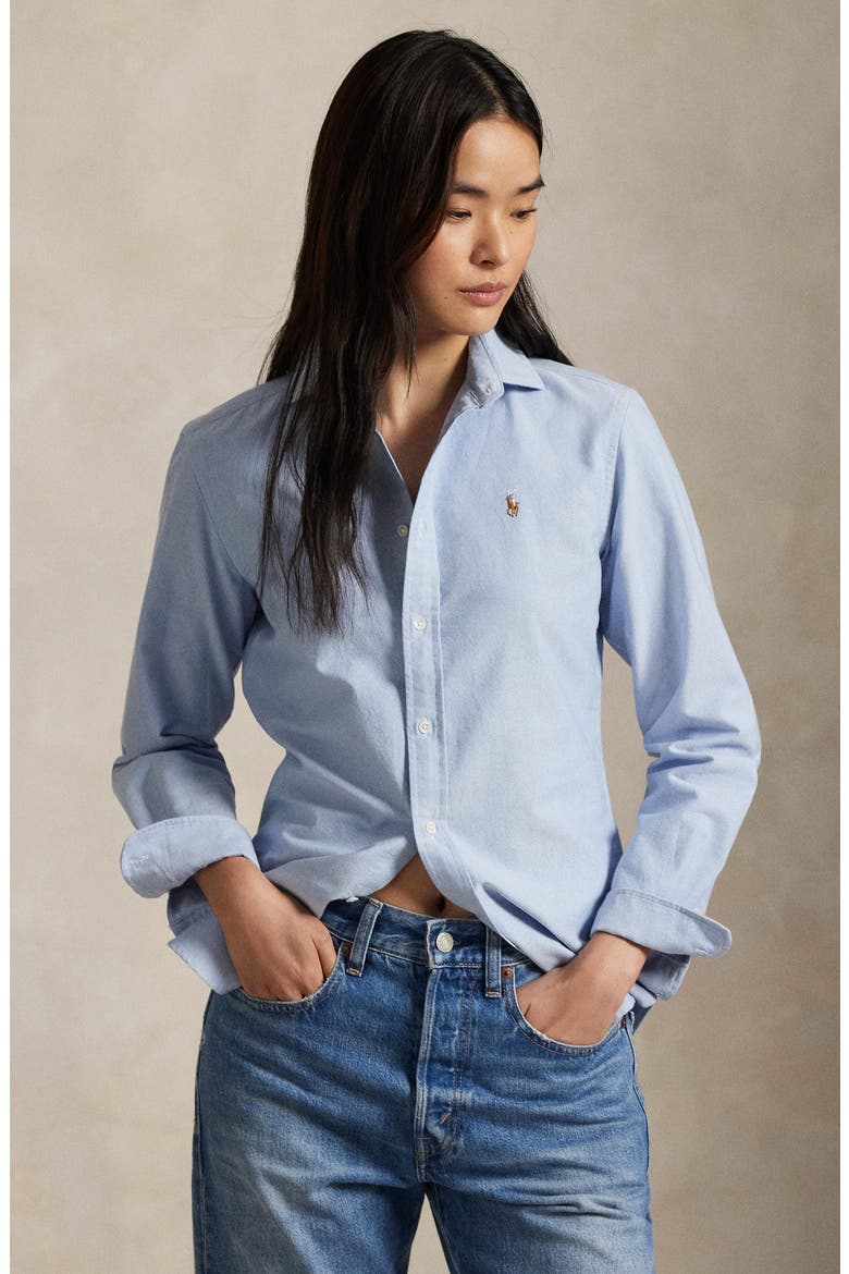 Cotton Oxford Shirt, Alternate, color, BSR BLUE
