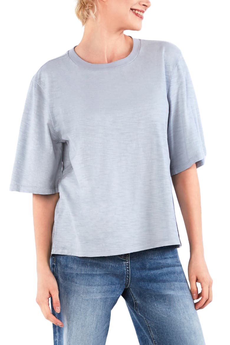 Hig Hug Crewneck T-Shirt, Alternate, color, PEARL BLUE