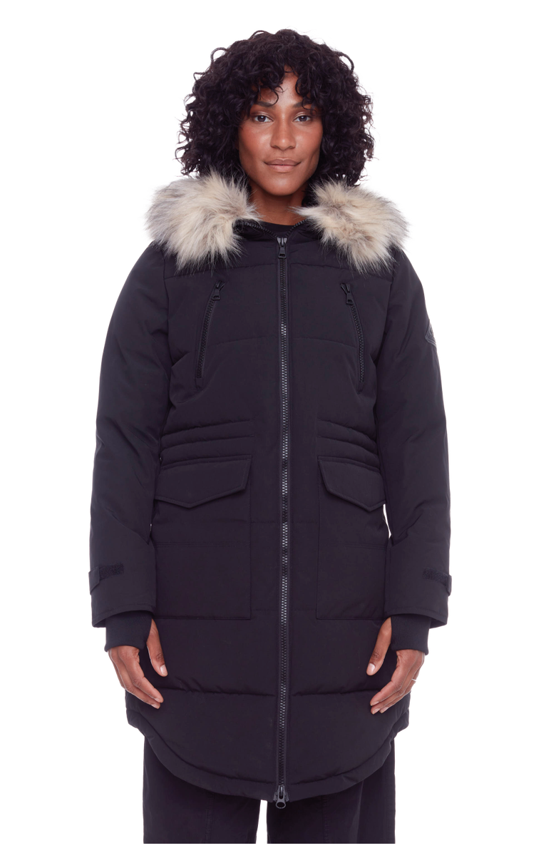 Alpine North UKON - Vegan Down Drawstring Winter Parka, Main, color, Black
