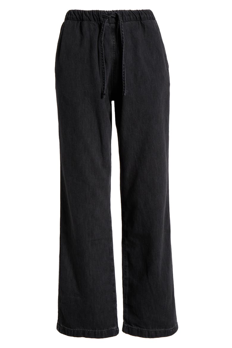 Drawstring Jeans, Alternate, color, BLACK