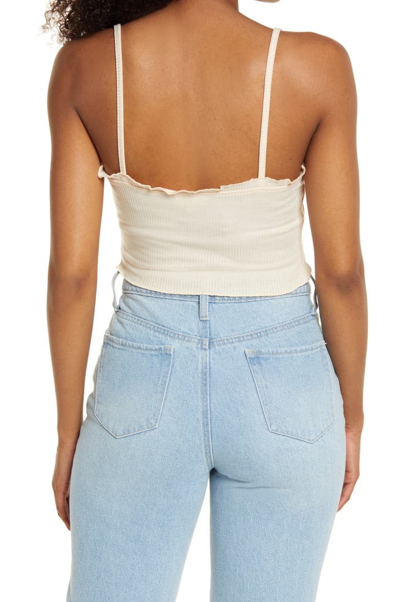 Crop Rib Cardigan & Camisole Set, Alternate, color, TAN BOULDER