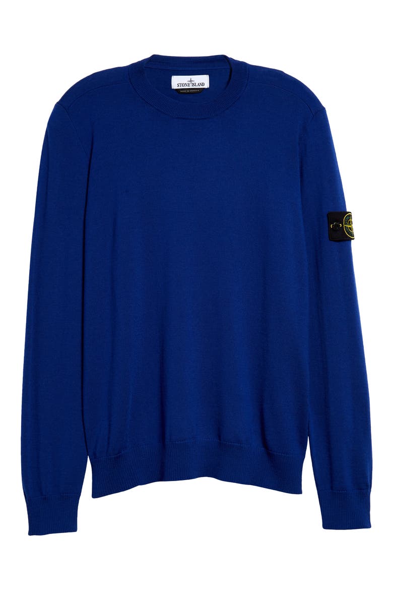 Crewneck Wool Sweater, Alternate, color, BRIGHT BLUE