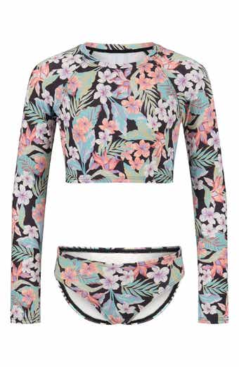 Kids' Sunshine Diaries Crop Rashguard Two-Piece Swimsuit
