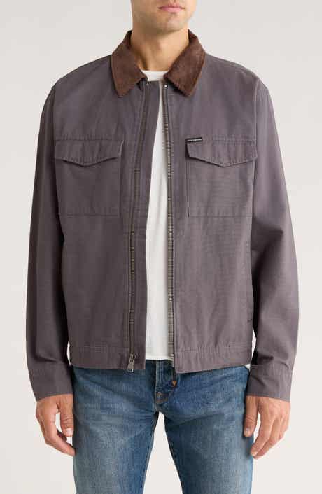 Lucky Brand Corduroy Collar Cotton Canvas Work Jacket