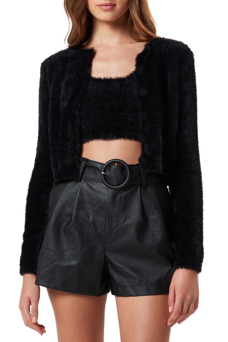 Lenny Sweater & Crop Top, Main, color, BLACK